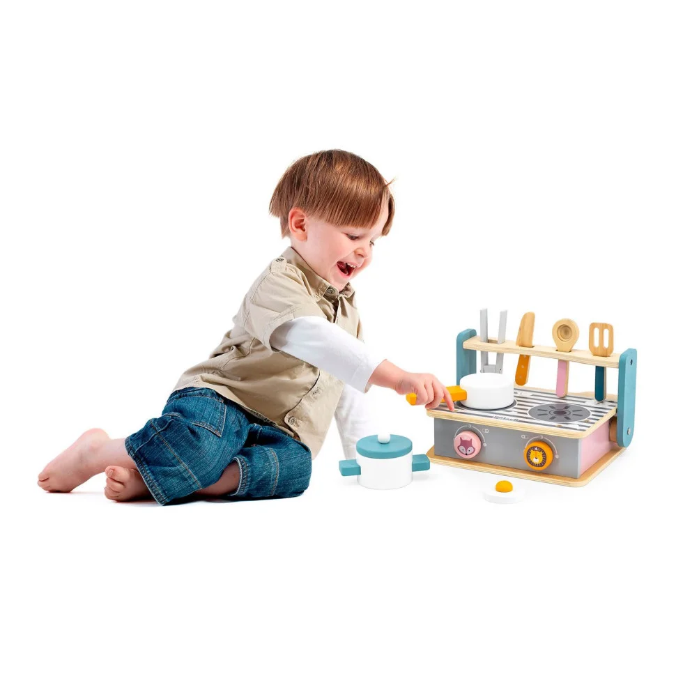 Дитяча плита з посудом та грилем Viga Toys PolarB 44032 складана