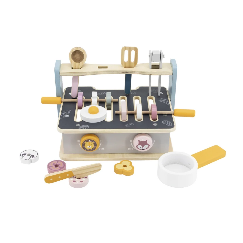 Дитяча плита з посудом та грилем Viga Toys PolarB 44032 складана