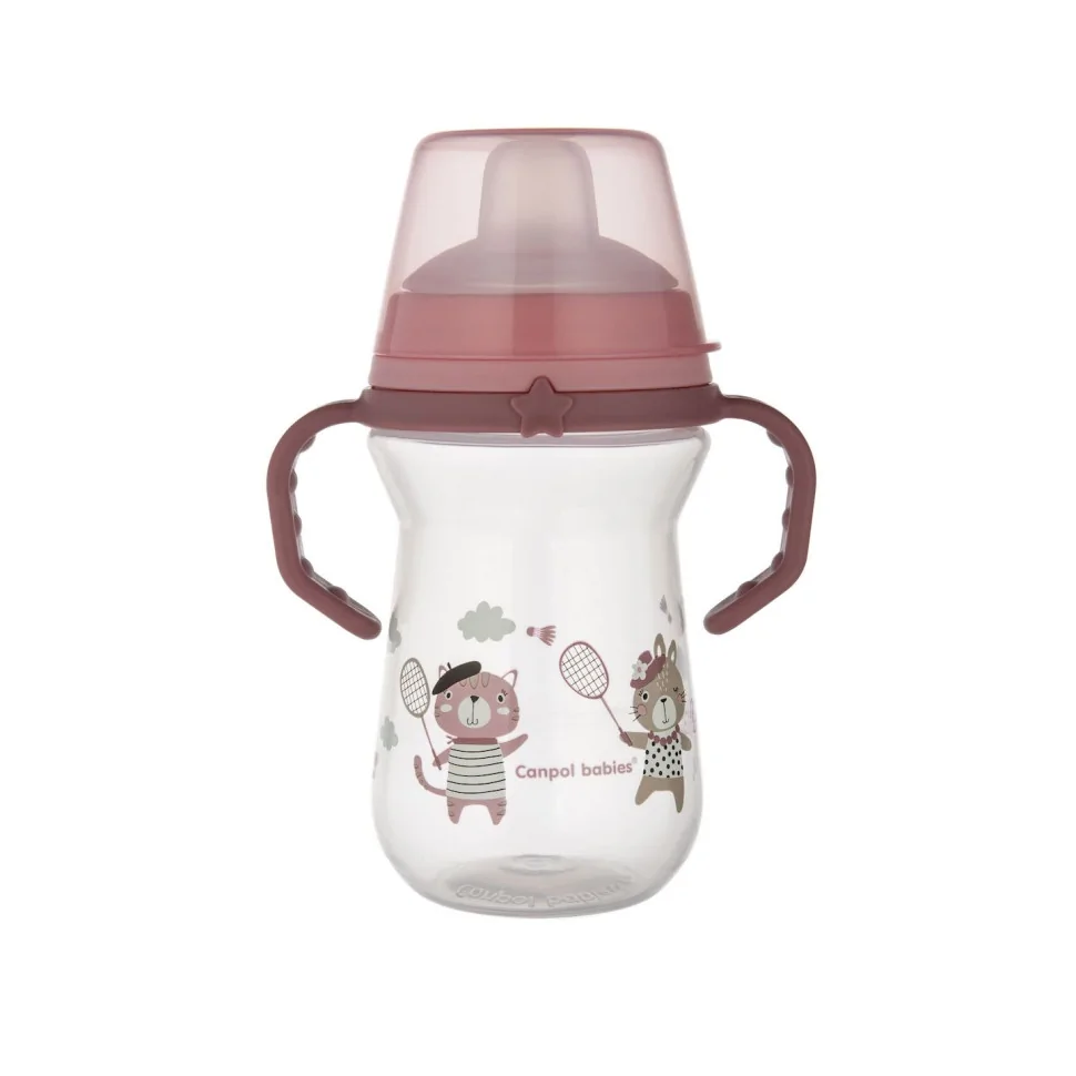 Кружка тренировочная с силиконовым носиком Bonjour Paris FirstCup Canpol babies 56/613_pin 250 мл