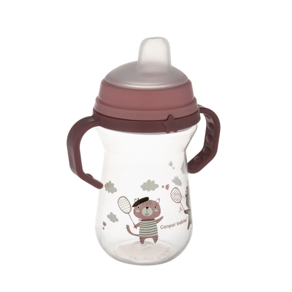Кружка тренировочная с силиконовым носиком Bonjour Paris FirstCup Canpol babies 56/613_pin 250 мл