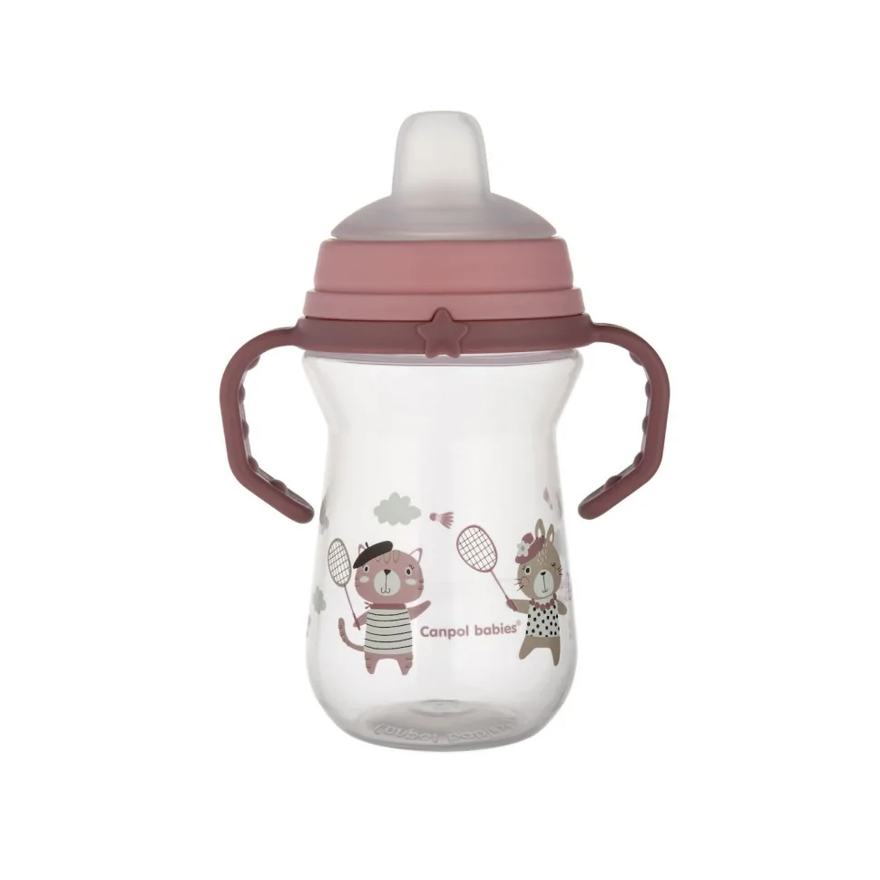 Кружка тренировочная с силиконовым носиком Bonjour Paris FirstCup Canpol babies 56/613_pin 250 мл
