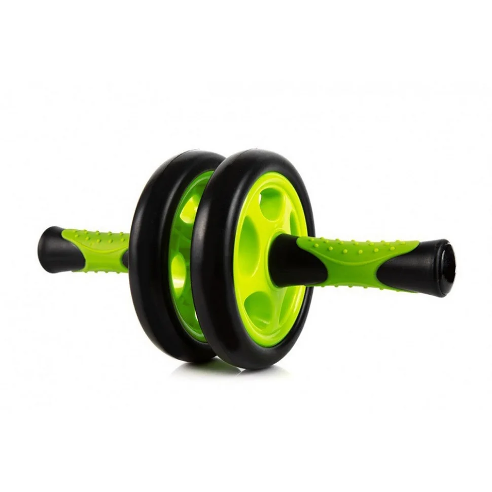 Колесо для пресса двойное Dual-Core Ab Wheel PowerPlay PP_4327_Black/Green, Черно-зеленое