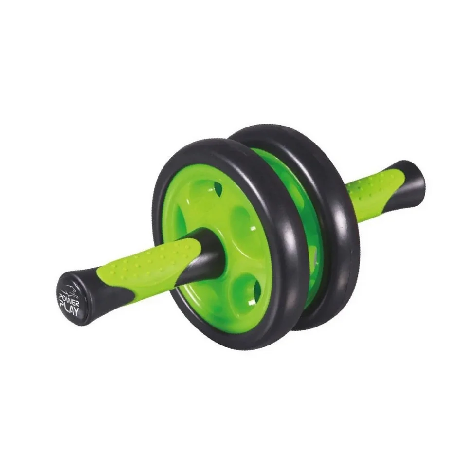 Колесо для пресса двойное Dual-Core Ab Wheel PowerPlay PP_4327_Black/Green, Черно-зеленое