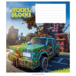 Зошит учнівський "Rocks&Blocks" Школярик 012-3280K-1 в клітинку, 12 аркушів