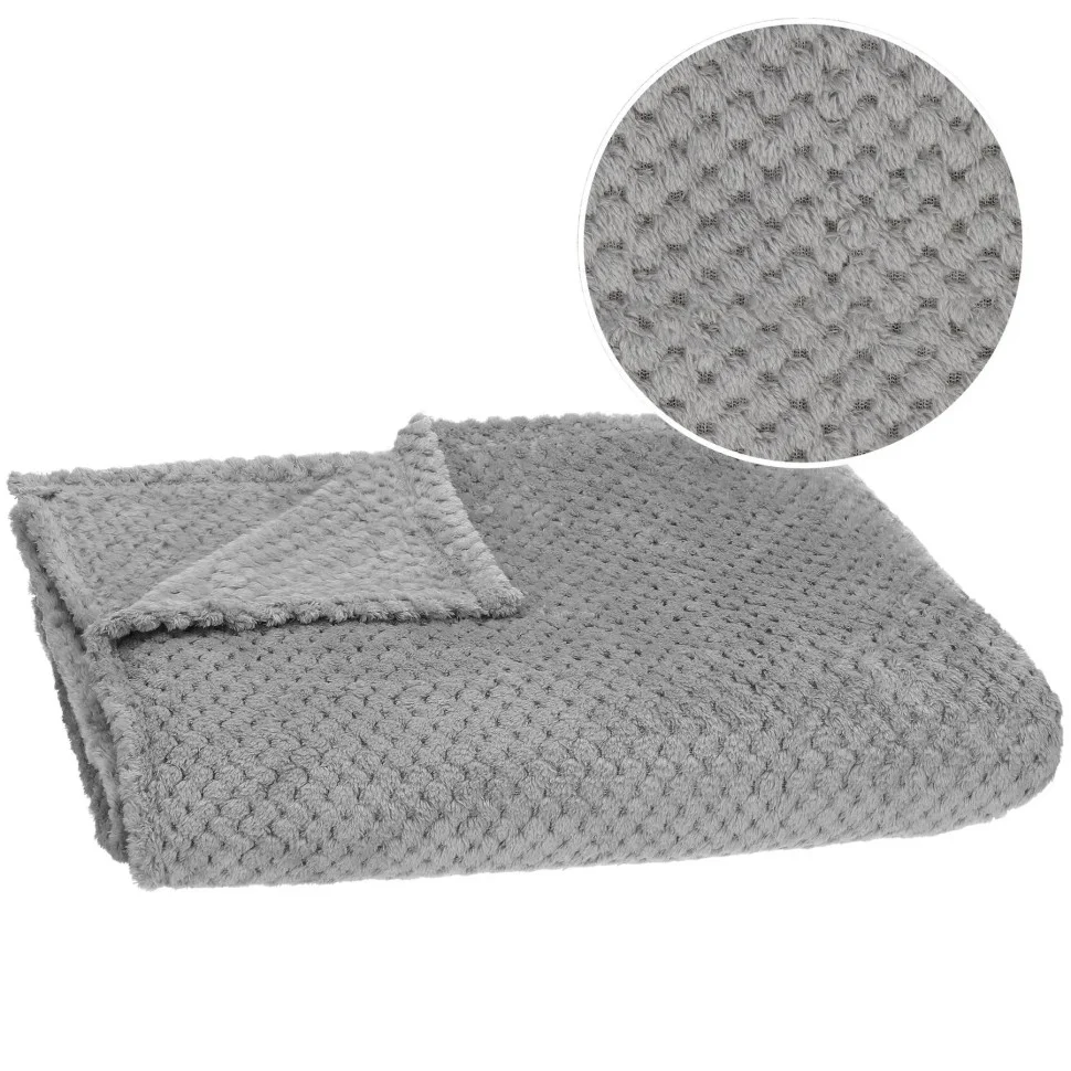 Плед-покривало Extra Soft Springos HA7091 темно-сірий 150x200 см