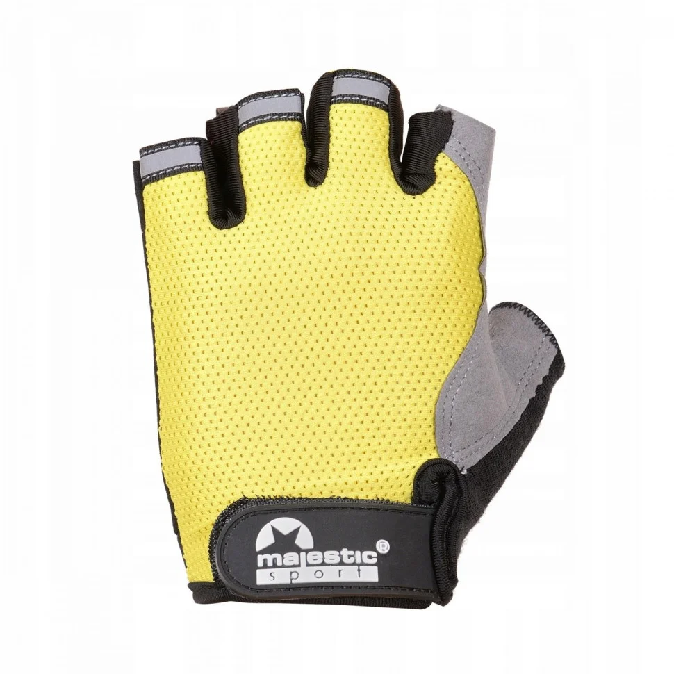 Велорукавички без пальців Majestic Sport M-CG-GB-XL, Black/Yellow, XL