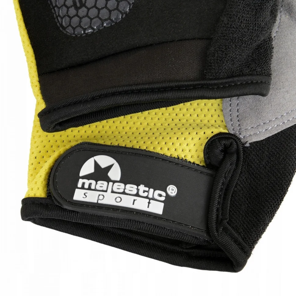 Велорукавички без пальців Majestic Sport M-CG-GB-XL, Black/Yellow, XL