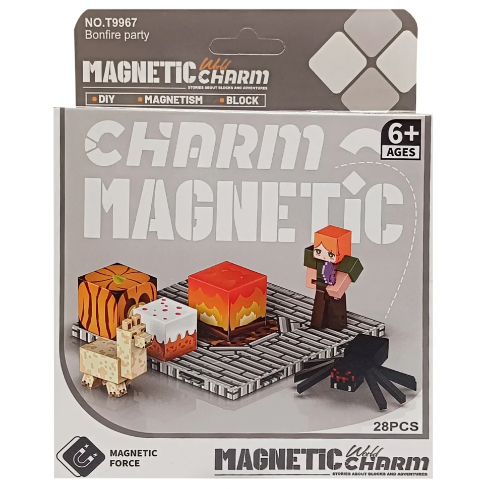 Дитячий магнітний конструктор Minecraft Bambi 9967, 28 деталей