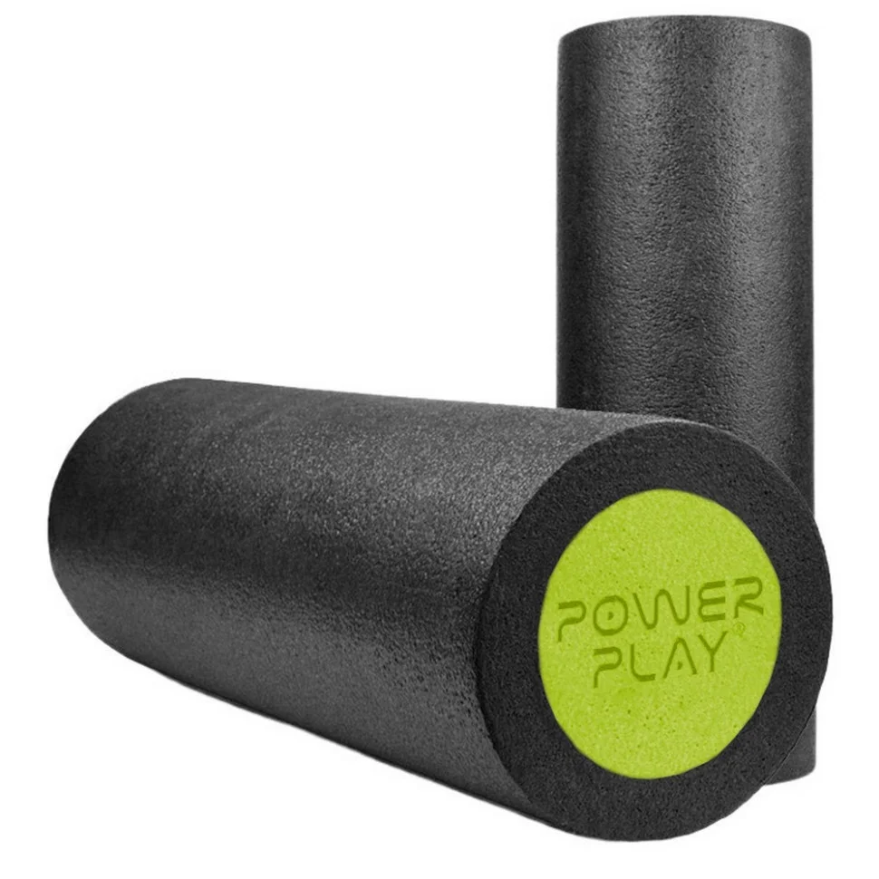 Массажный ролик (роллер) гладкий Fitness Roller PowerPlay PP_4021_BL/Green_(45*15) 45 х 15 см