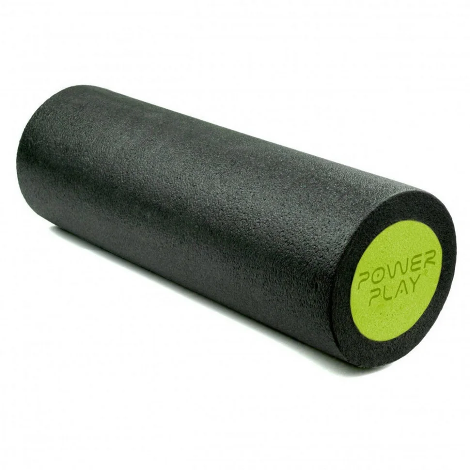 Массажный ролик (роллер) гладкий Fitness Roller PowerPlay PP_4021_BL/Green_(45*15) 45 х 15 см