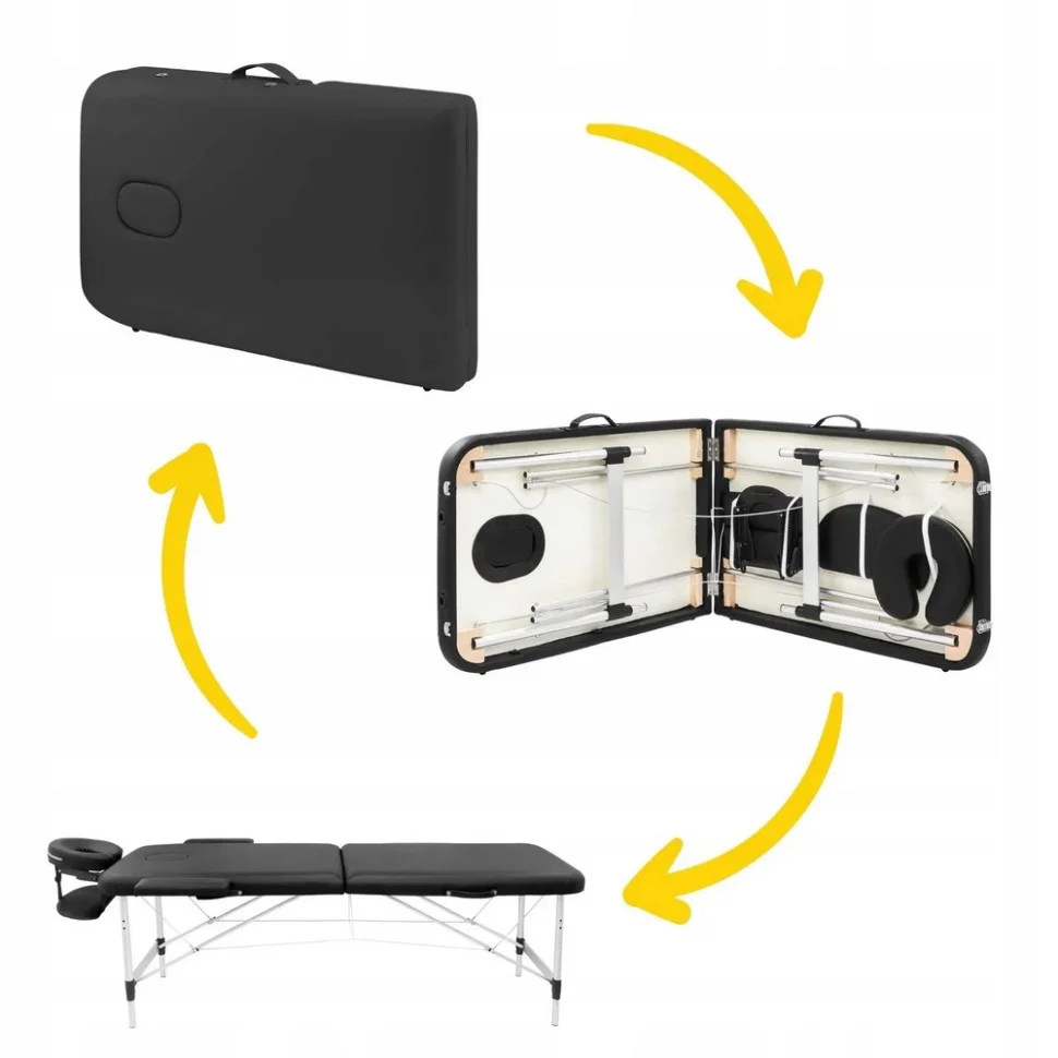 Масажний стіл складаний Massage Table Alu W70 4FIZJO TABLEW70BLACK, Black