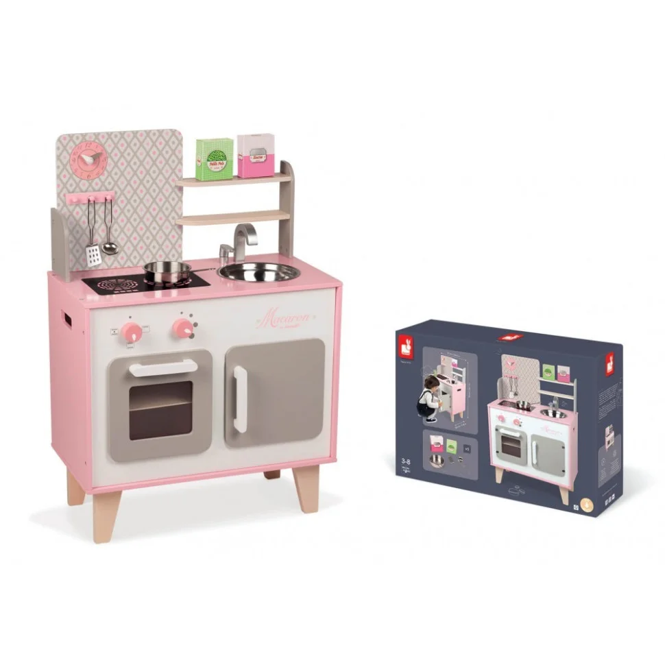 Игровой набор деревянный Кухня Macaron Janod J06567, 53 х 30 х 78 см
