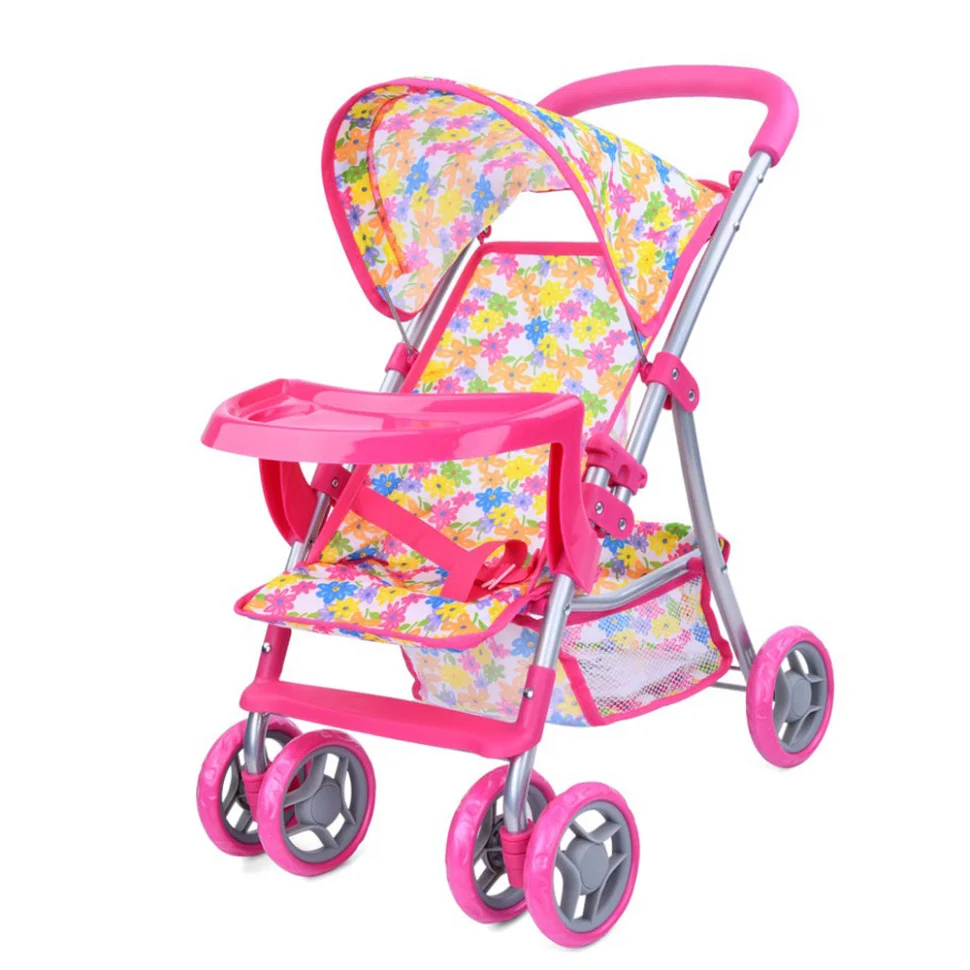 Детская коляска для кукол Bambi 9304 BWT/025(Pink) прогулочная, поворот, корзинка                                           