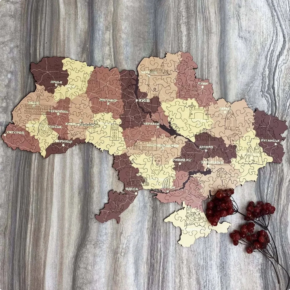 Дерев'яний фігурний пазл 