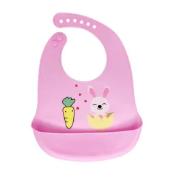 Слинявчик силіконовий "Зайчик" Mega Zayka MGZ-0611 (Pink) з кишенею Слинявчик силіконовий "Зайчик" Mega Zayka MGZ-0611 (Pink) з кишенею