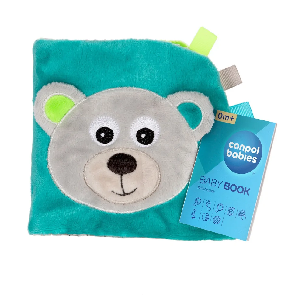 Іграшка-книжечка м'яка розвиваюча Bears Canpol babies 68/075_grey з елементами, що шелестять