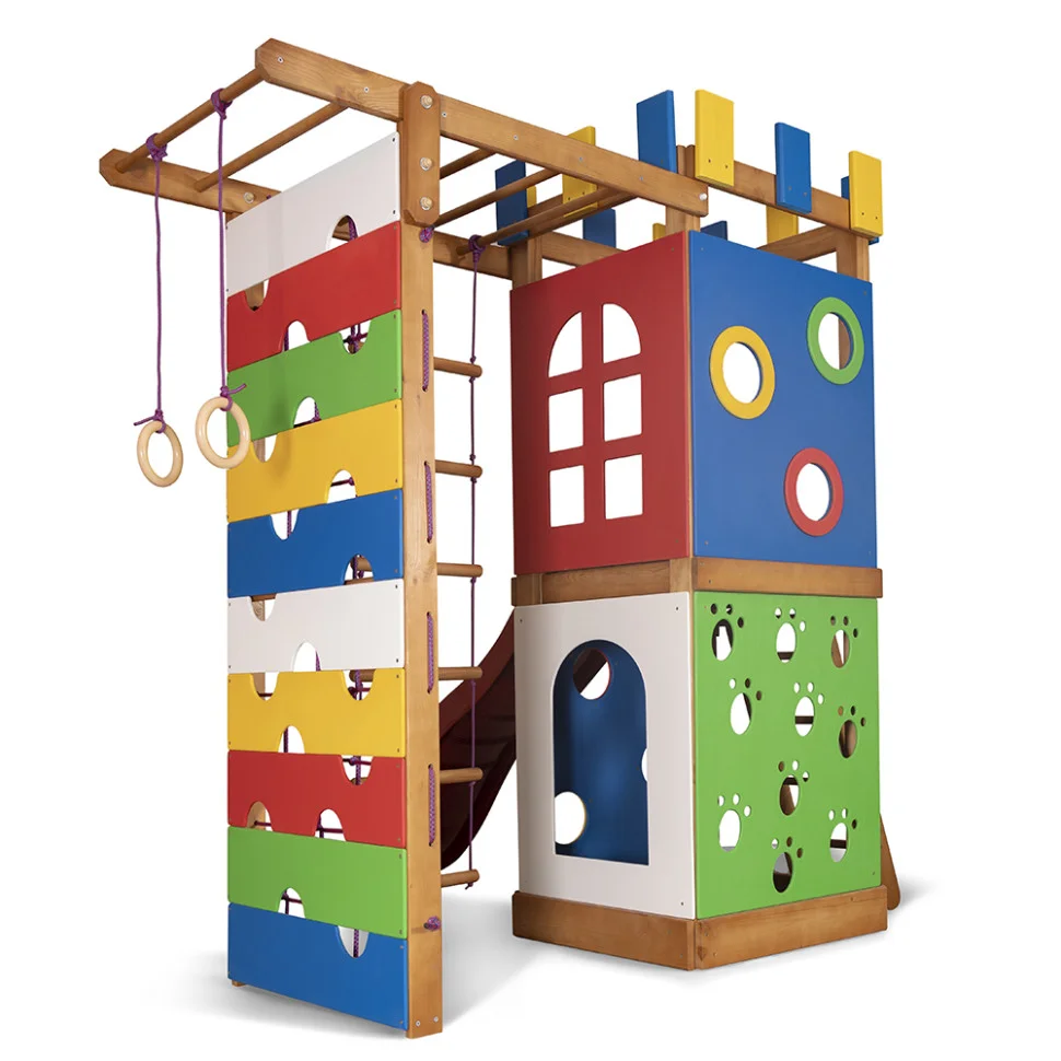 Дитячий ігровий комплекс для дому SportBaby Babyland-16 з кільцями та гіркою