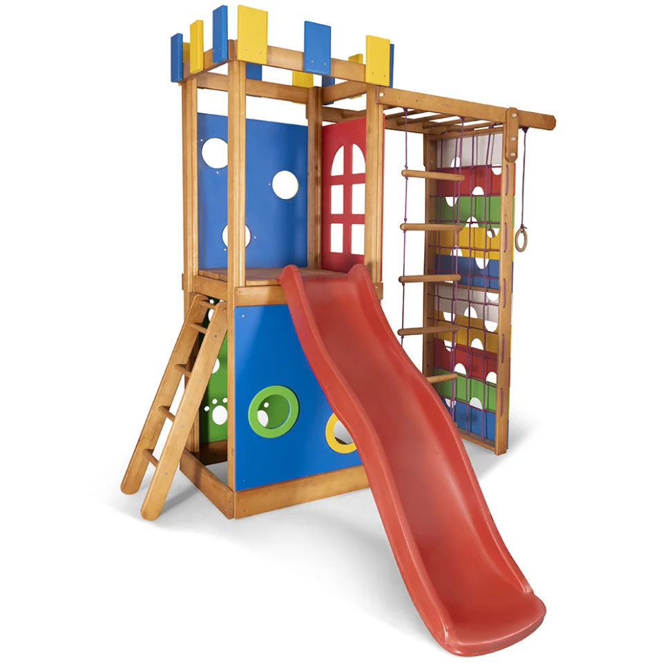 Дитячий ігровий комплекс для дому SportBaby Babyland-16 з кільцями та гіркою