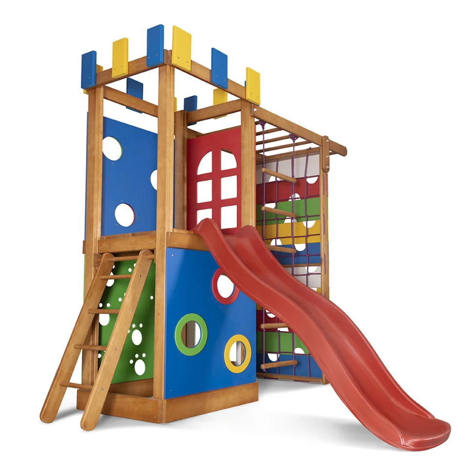 Дитячий ігровий комплекс для дому SportBaby Babyland-16 з кільцями та гіркою