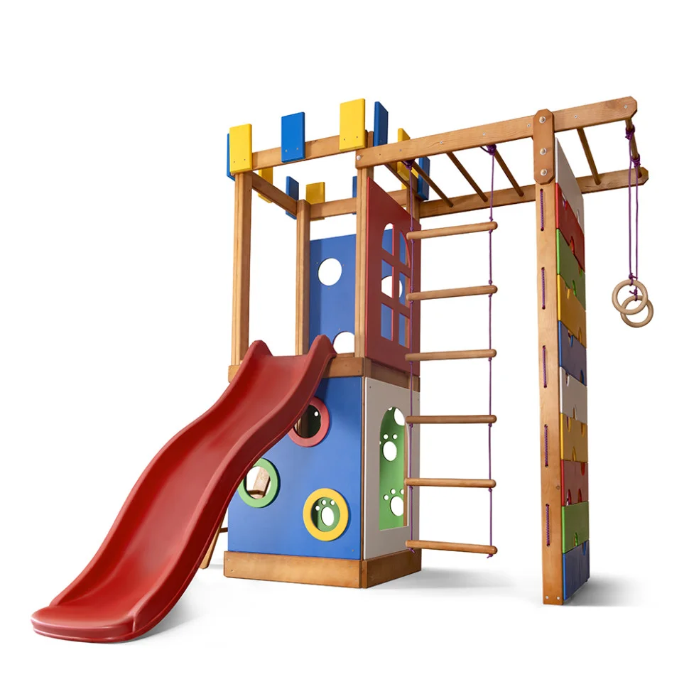 Дитячий ігровий комплекс для дому SportBaby Babyland-16 з кільцями та гіркою