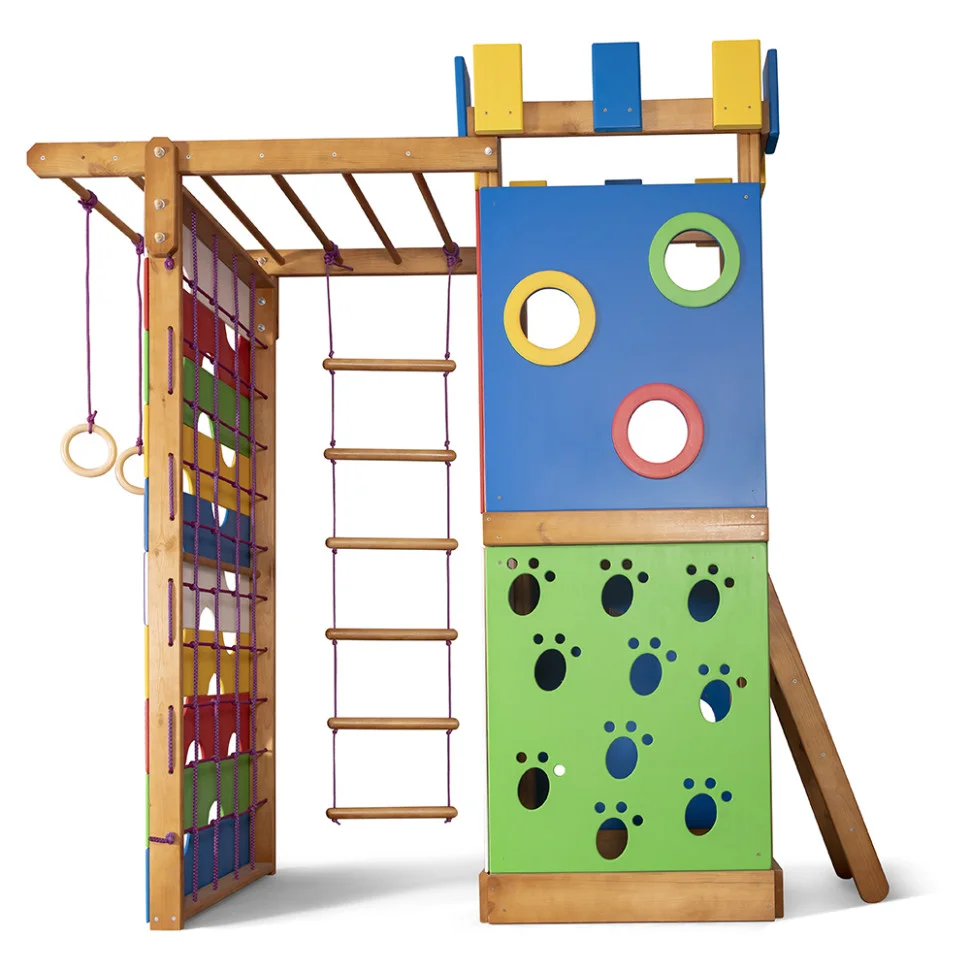 Дитячий ігровий комплекс для дому SportBaby Babyland-16 з кільцями та гіркою
