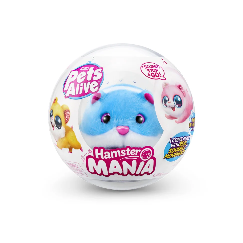 Інтерактивна м'яка іграшка Кумедний хом'ячок PETS ALIVE S1 Pets & Robo Alive 9543-1 блакитний