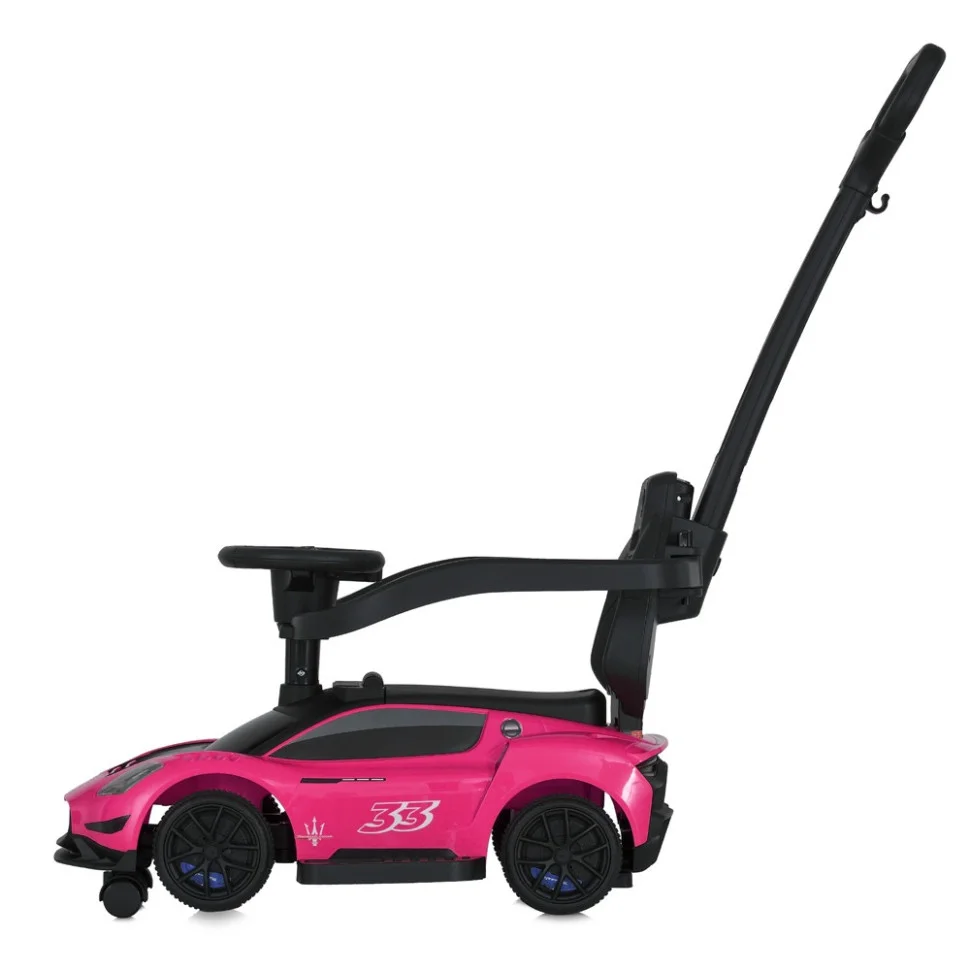 Детская каталка-толокар 2 в 1 Bambi M 5106-8 розовй, с родителькой ручкой