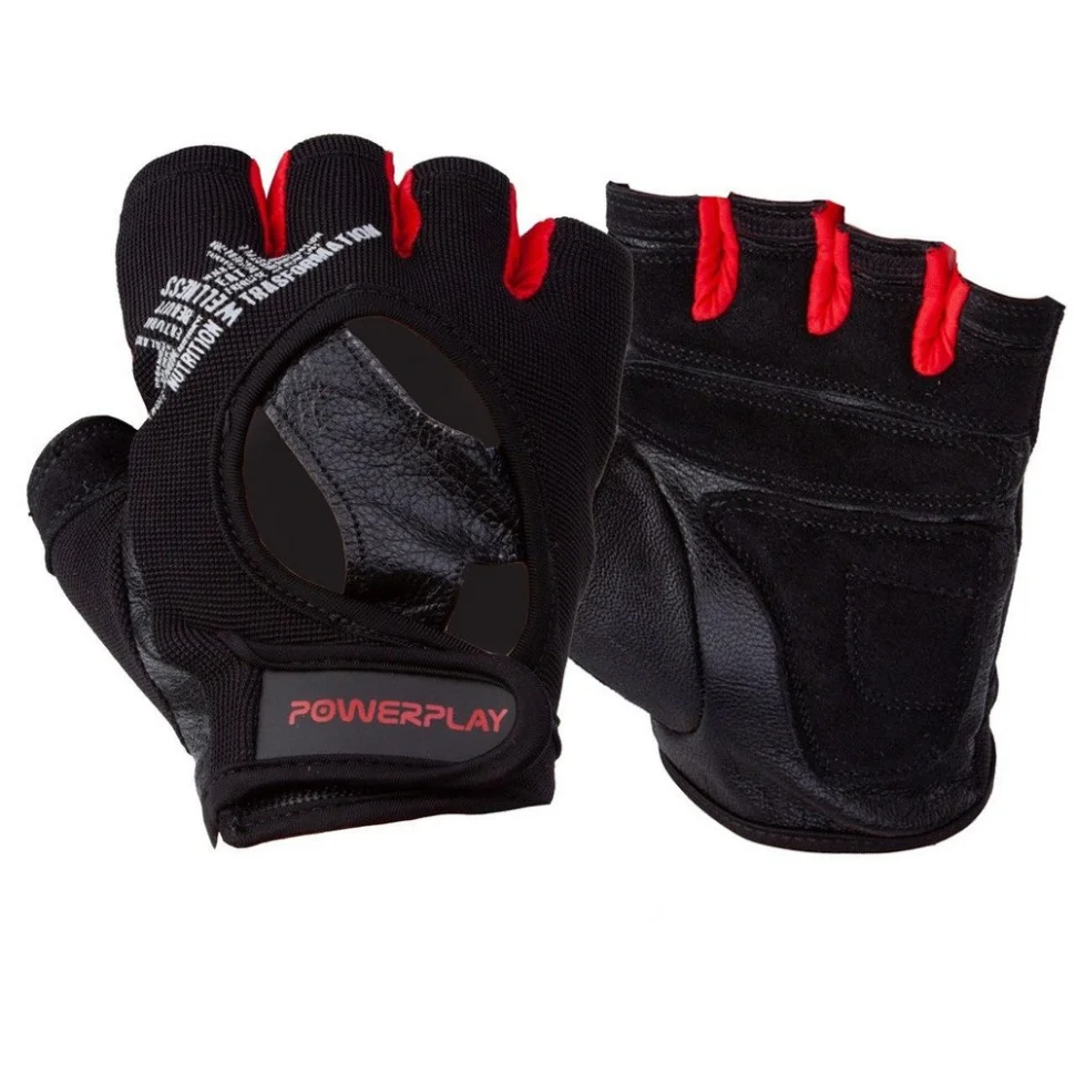Рукавички для фітнесу PowerPlay PP_2222_L_Black, Чорні, L