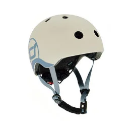 Шлем защитный детский Scoot and Ride SR-181206-ASH, светло-серый, с фонариком, 45-51 см