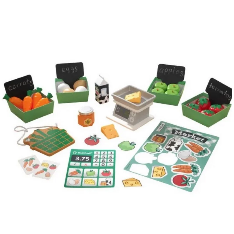 Игровой набор для супермаркета Farmer's Market Play Pack KidKraft 53540, 34 аксессуара