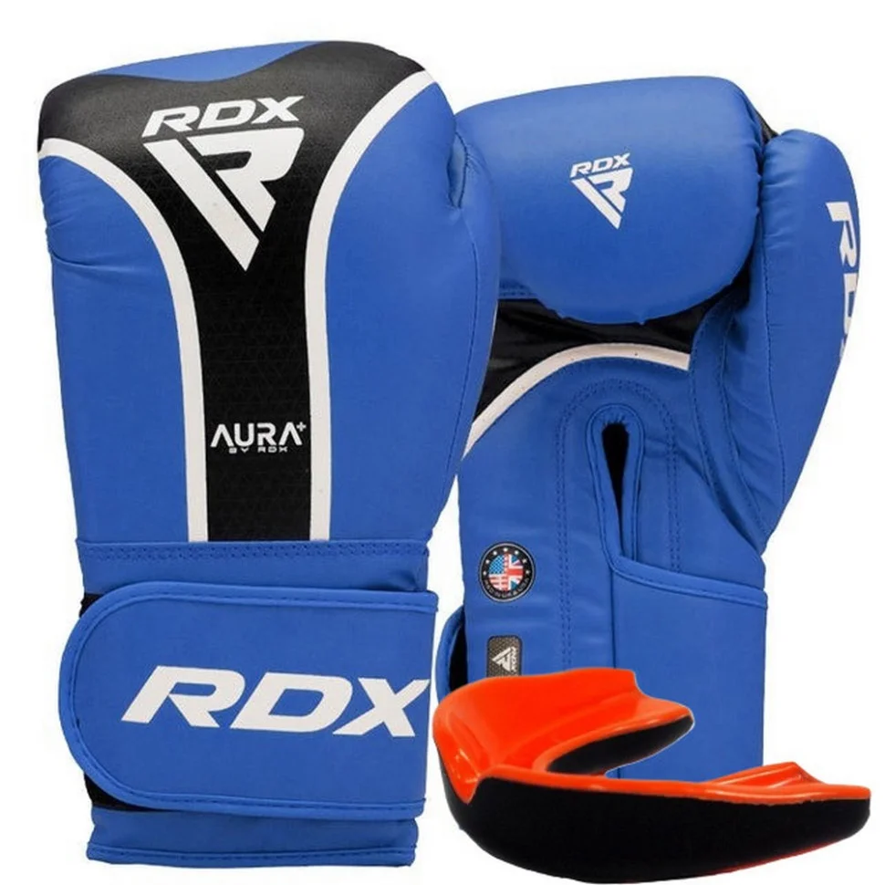 Боксерские перчатки AURA PLUS T-17 RDX Inc Limited BGR-T17UB-16OZ+ Blue/Black 16 унций (капа в комплекте)