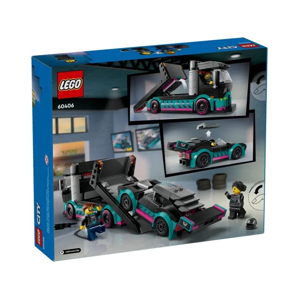 Конструктор Автомобиль для гонки и автовоз LEGO 60406, 328 деталей
