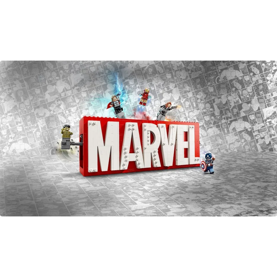 Конструктор LEGO Super Heroes Логотип і мініфігурки MARVEL 76313, 931 деталь 