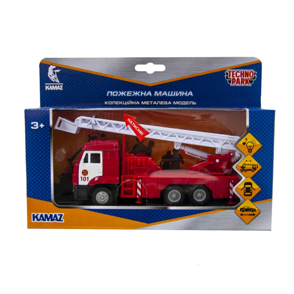 Автомодель - КАМАЗ ПОЖАРНАЯ (свет, звук) CT12-457-6WB