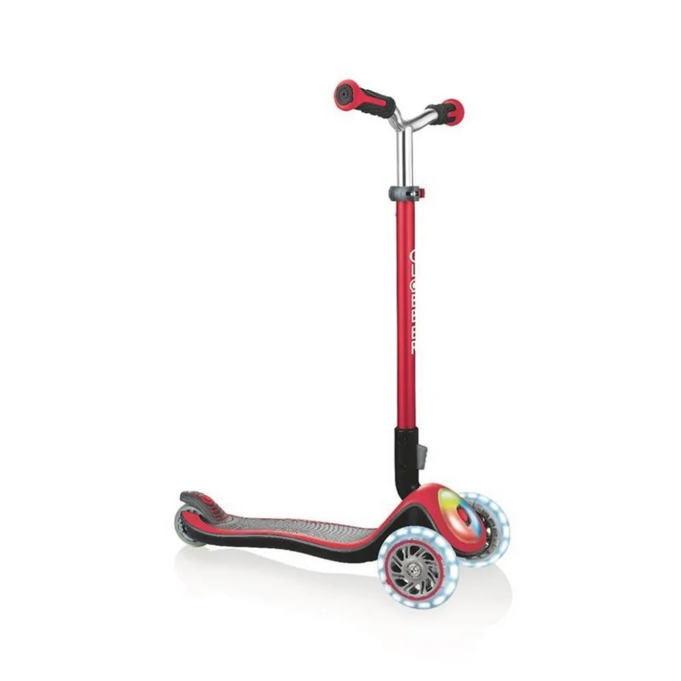 Детский трехколесный самокат ELITE PRIME GLOBBER 444-802 красный, колеса с подсветкой