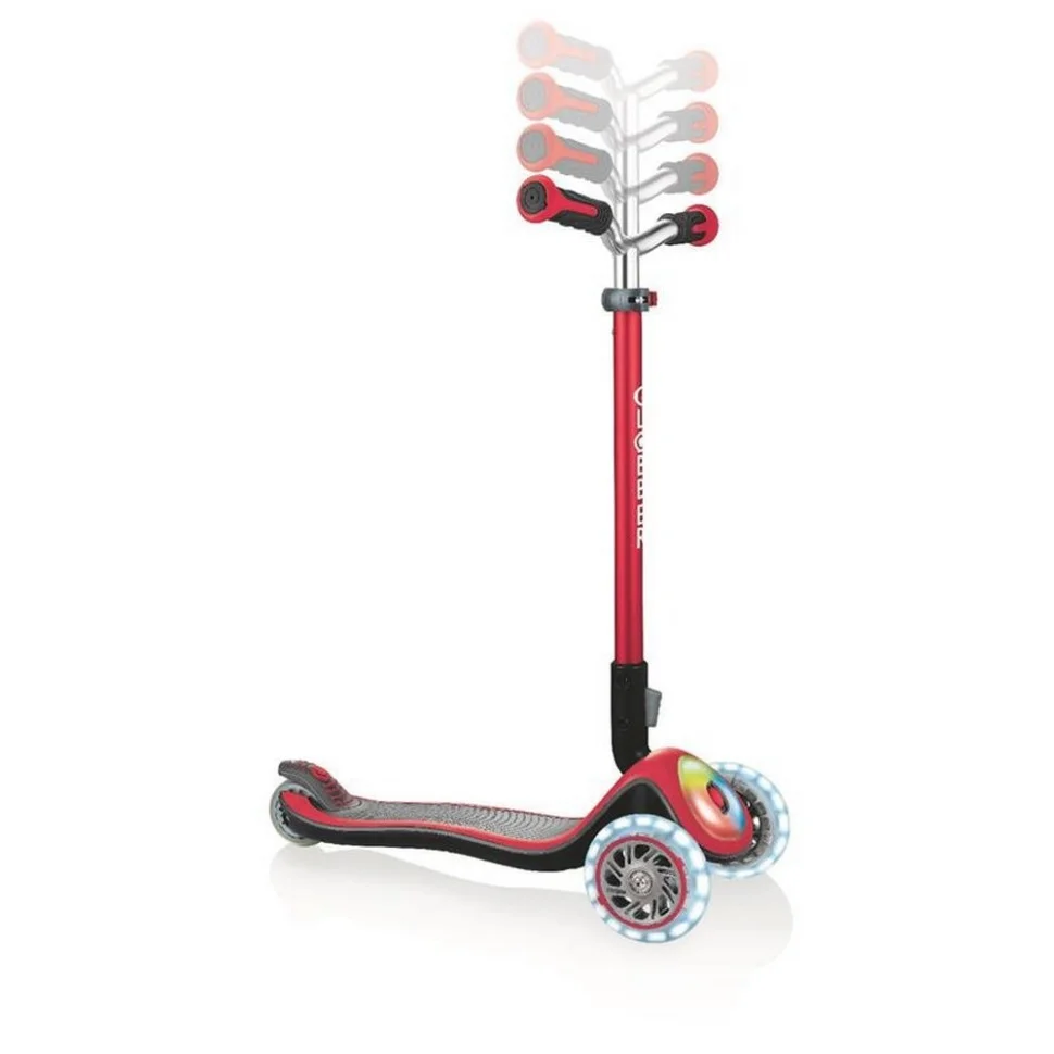 Детский трехколесный самокат ELITE PRIME GLOBBER 444-802 красный, колеса с подсветкой