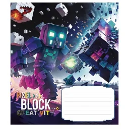 Зошит учнівський "Pixel Block" Школярик 012-3407L-3 в лінію, 12 аркушів 