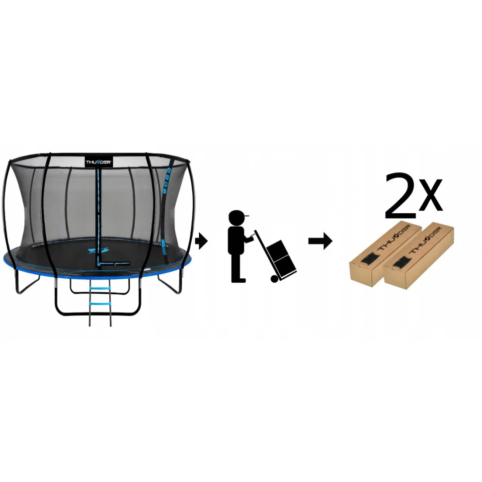 Батут с внутренней сеткой Thunder INSIDE-ULTRA-12FT-BLUE Black/Blue 374 см 