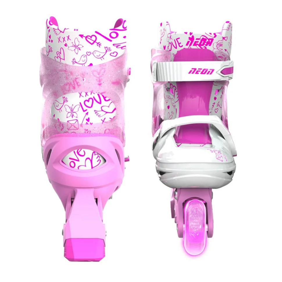 Детские ролики Inline Neon NT07P4 светящиеся колеса, размер 30-33, розовый