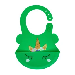 Слинявчик силіконовий "Єдиноріг" Mega Zayka MGZ-0615(Green) з кишенею Слинявчик силіконовий "Єдиноріг" Mega Zayka MGZ-0615(Green) з кишенею