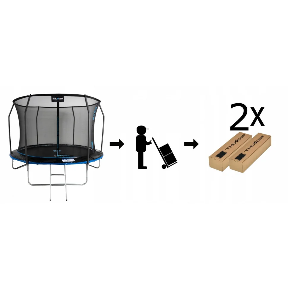 Батут із внутрішньою сіткою Thunder INSIDE-ELITE-8FT-BLUE Black/Blue 255 см