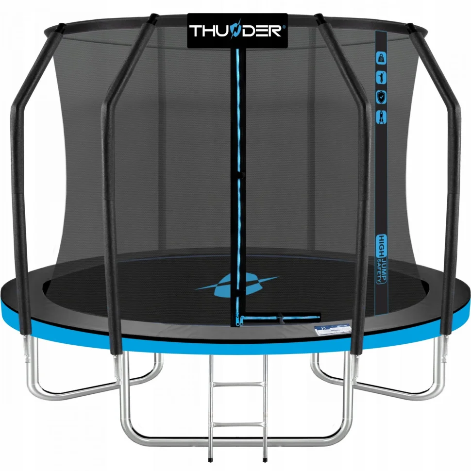 Батут із внутрішньою сіткою Thunder INSIDE-ELITE-8FT-BLUE Black/Blue 255 см