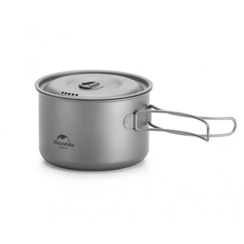 Кастрюля титановая со складной ручкой NH18T202-B Naturehike 6927595733561, 1300 мл