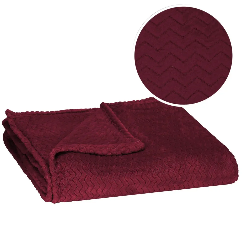Плед-покрывало Extra Soft Springos HA7161 темно-красный 200x220 см