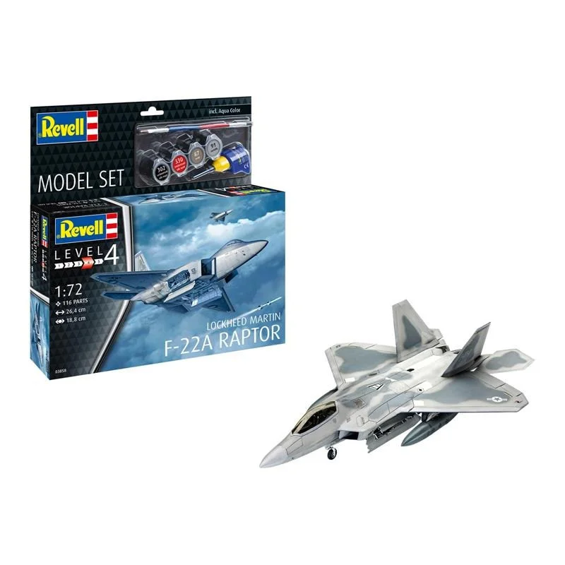 Збірна модель-копія Літак Lockheed Martin F-22A Raptor Revell RVL-63858 рівень 4 масштаб 1:72