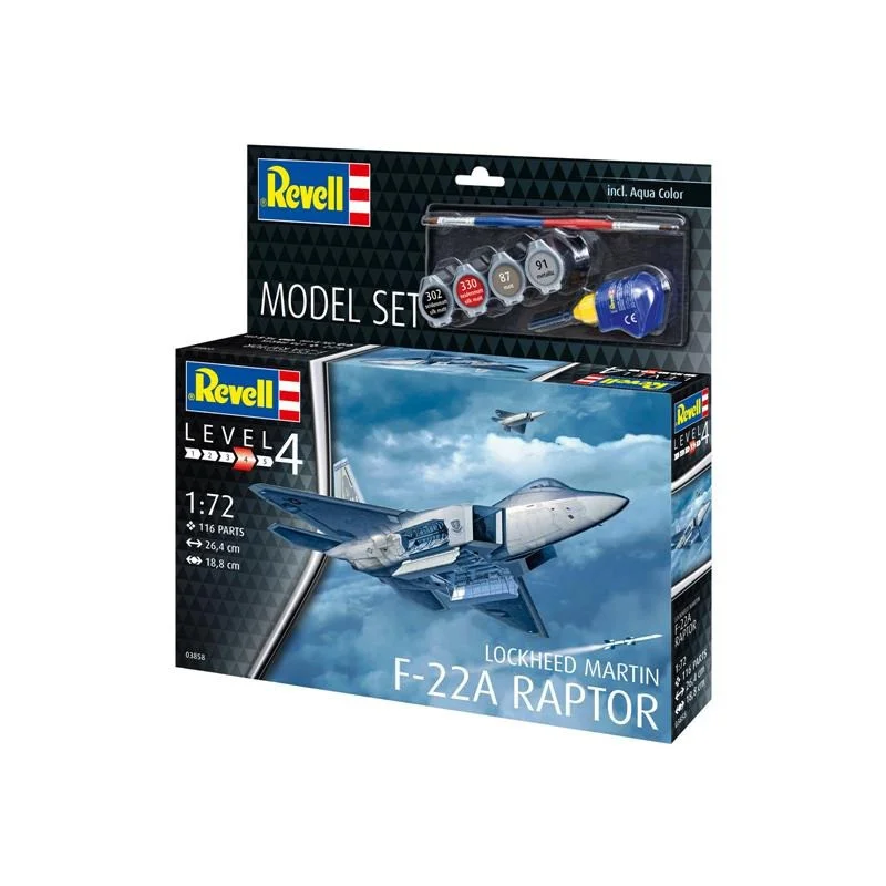 Збірна модель-копія Літак Lockheed Martin F-22A Raptor Revell RVL-63858 рівень 4 масштаб 1:72