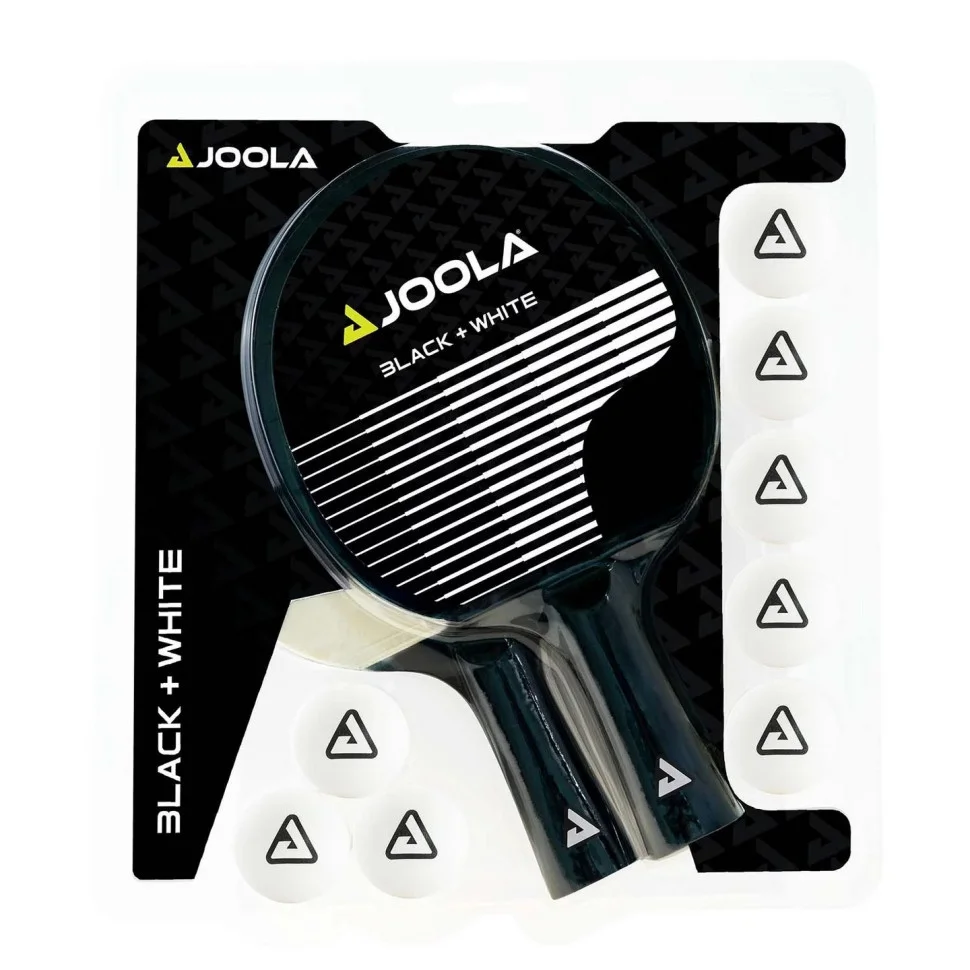 Набір ракеток для настільного тенісу TT-SET BLACK+WHITE Joola jset5, 2 ракетки + 8 м'ячів