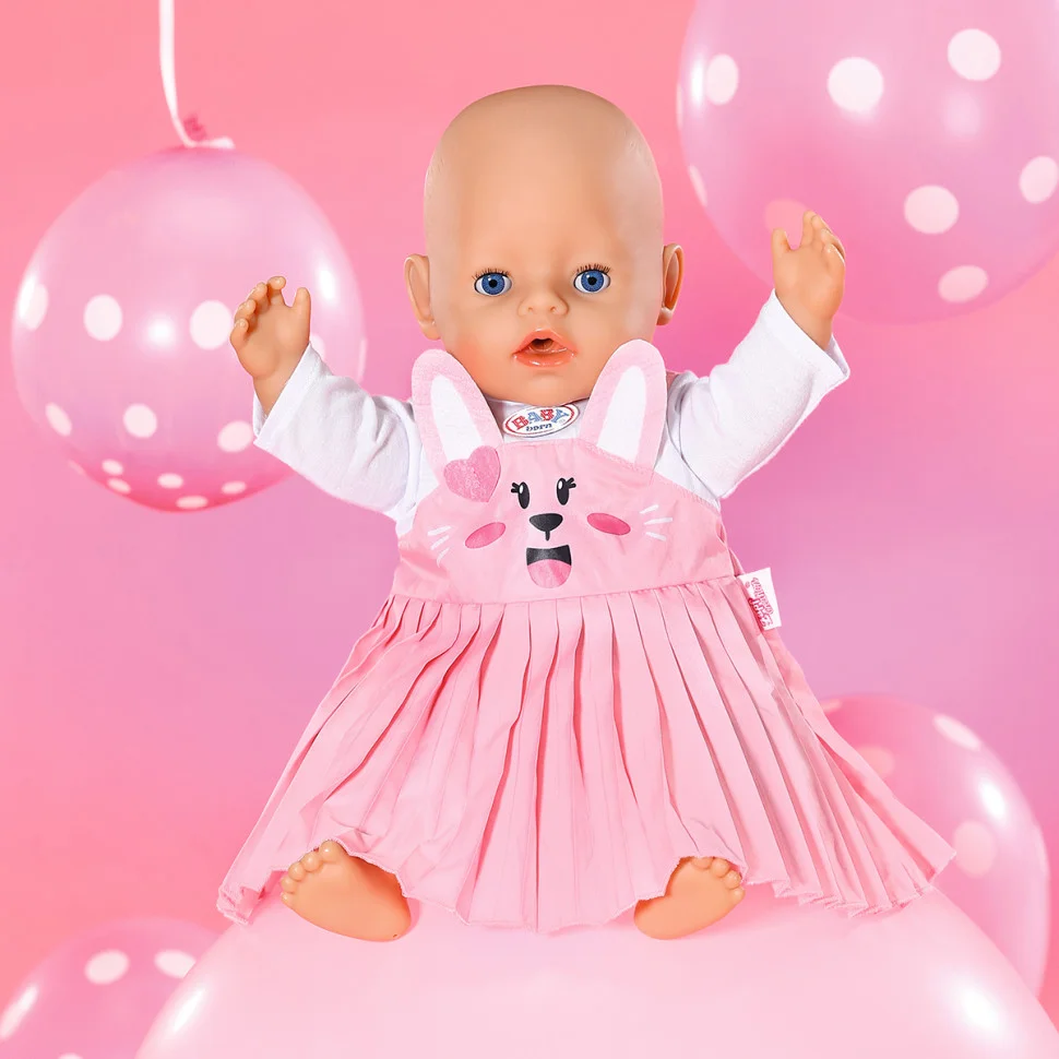 Одяг для ляльки СУКНЯ З ЗАЙКОЮ BABY BORN 832868 на ляльку 43 см