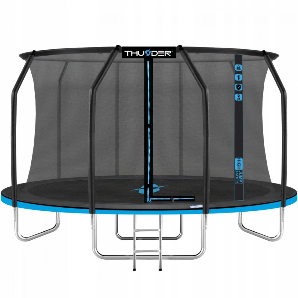 Батут с внутренней сеткой Thunder INSIDE-ELITE-12FT-BLUE Black/Blue 374 см