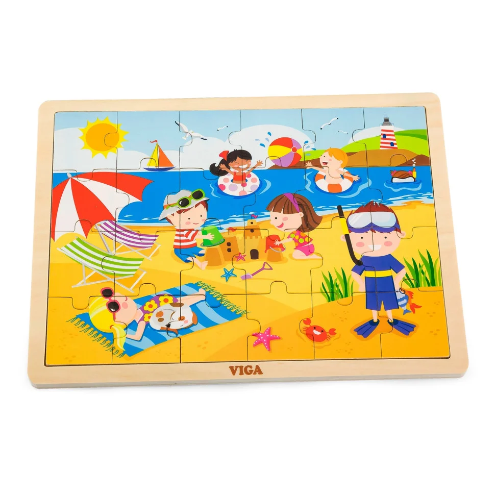Дерев'яний пазл Літо Viga Toys 51270, 24 елементи
